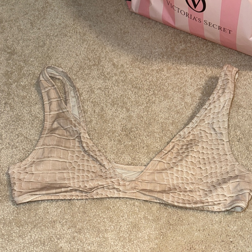 SKIMS Textured Tan swimsuit top